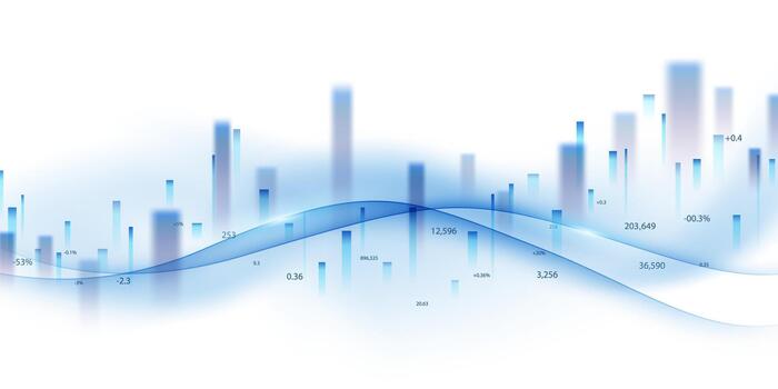 resumen azul ola de datos gráfico vector