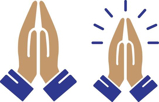 Pray icon set . Hands folded in prayer icon collection. Designed for web and app design interfaces. flat vector