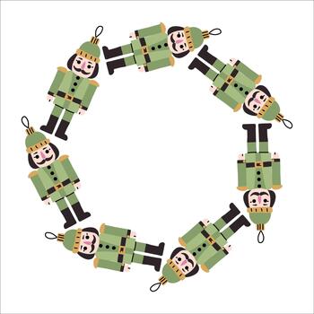 sencillo festivo redondo marco con Navidad árbol decoraciones sencillo diseño para nuevo año y Navidad decoraciones vector