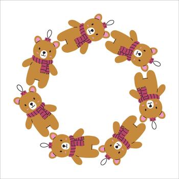 sencillo redondo marco con Navidad árbol decoraciones sencillo diseño es ideal para nuevo año y Navidad decoraciones vector