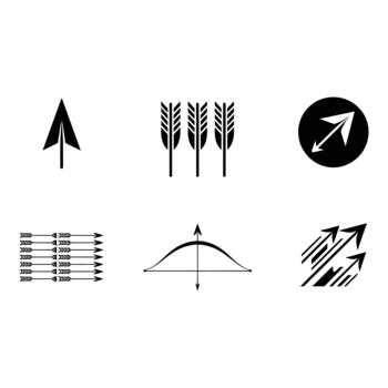Collection of rustic arrow and wheat icons for design vector