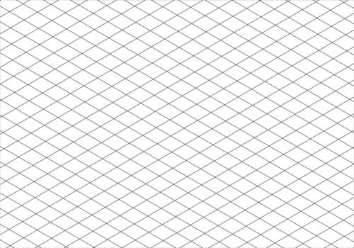 Isometric squared grid. Isometric black line guides. Printable 3d perspective backdrop. Notebook sheets blank template. Mathematic typography pattern for making notebooks production for education. vector