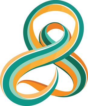 resumen entrelazados cintas en verde azulado y oro crear un fluido dinámica forma vector