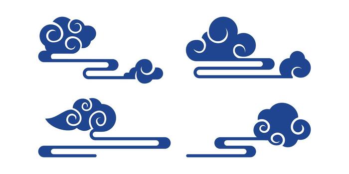 resumen nubes chino estilo elemento vector