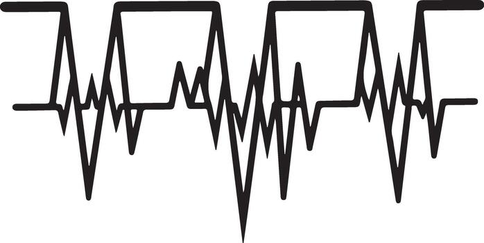 negro resumen dentado frecuencia sonido ola o latido del corazón legumbres línea grafico ilustración representando datos fluctuaciones, médico ritmo vector