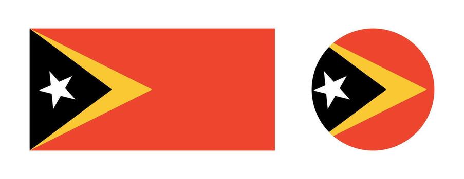 este Timor bandera botón, insignia, pegatina. bandera de este Timor círculo, rectángulo plano iconos conjunto de rectangular, redondo nacional bandera de este Timor. vector
