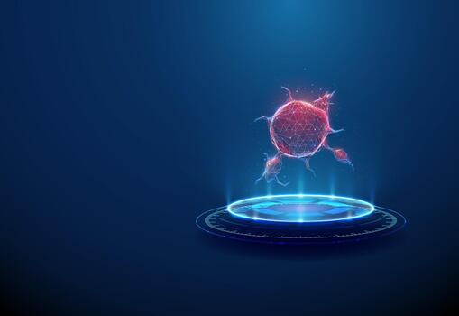 Hologram of molecular structure vector