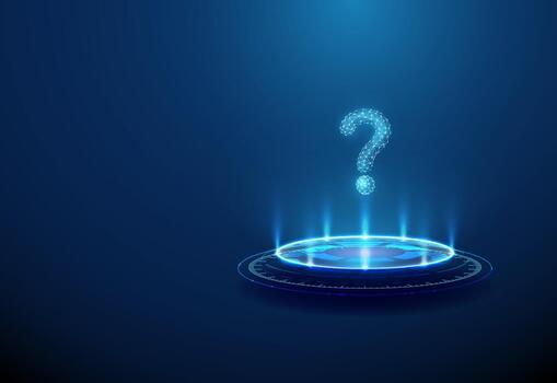 Futuristic holographic question mark vector