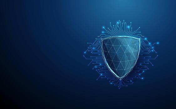 Digital shield with circuit design vector