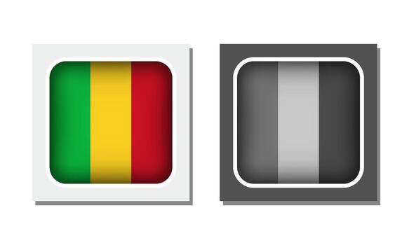 mali cuadrado redondeado bandera icono vector