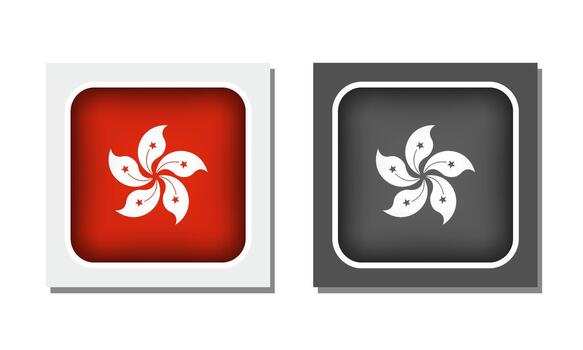 Hong Kong flag symbol in two colors vector