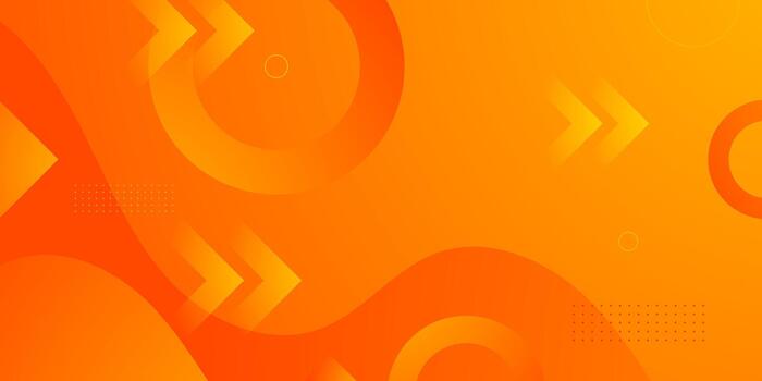 Abstract dynamic wave orange background with simple circle and arrow shapes pattern design. Trendy banner concept element style. vector