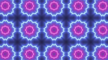 en dynamisk, skön omvandling av vibrerande neon mönster i en slät cykel. en kalejdoskop eller animering för yoga och meditation. video