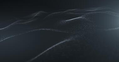 un' blu digitale onda di particelle e punti, un' futuristico, leggero informatica sfondo. un' digitale informatica fondale di raggiante particelle o un' tecnologico sfondo. video