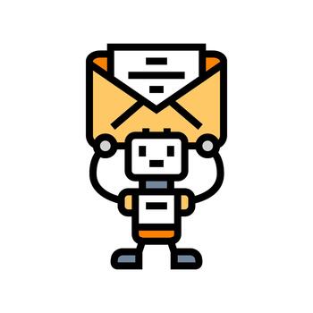 robot sending a message color icon illustration vector