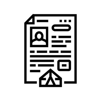 asylum application document line icon illustration vector