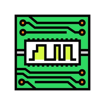 digital signal path board color icon illustration vector