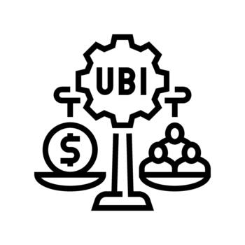universal basic income line icon illustration vector