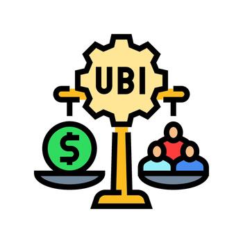 universal basic income color icon illustration vector