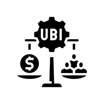universal basic income glyph icon illustration vector