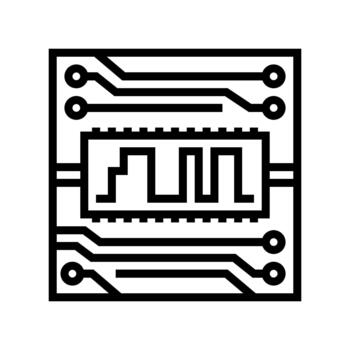 digital signal path board line icon illustration vector