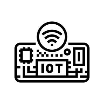 iot circuit board module line icon illustration vector