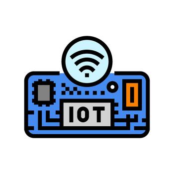 iot circuit board module color icon illustration vector