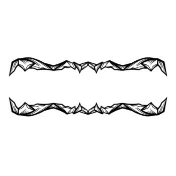 Abstract geometric line art decorative border elements creating a sharp angular wave pattern vector
