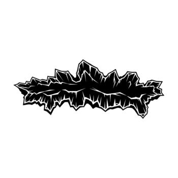 A stark illustration silhouette of jagged crystalline ice formations with sharp edges and intricate geometric patterns vector