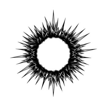 A sharp and menacing circular thorny border vector