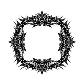 un resumen geométrico tinta formando un cuadrado frontera con agudo puntiagudo elementos creando un peligroso y agresivo decorativo marco vector