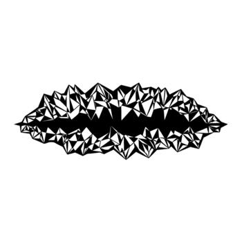 resumen geométrico montaña rango silueta con agudo poligonal picos y dentado bordes formando un negativo espacio paisaje vector