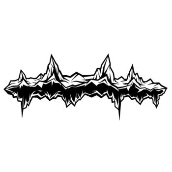 A sharp edged abstract mountain range silhouette with jagged peaks and dramatic shadowed crevices vector