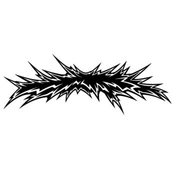 A dynamic tribal stylized flame or energy burst element with sharp jagged edges isolated vector