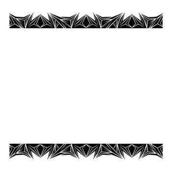 A tribal abstract geometric border with sharp angular shapes and repeating triangular patterns vector