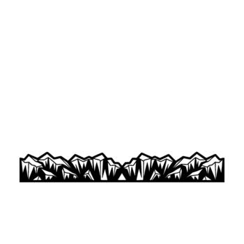 Minimalist illustration of jagged mountain peaks creating a sharp geometric horizon line vector