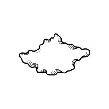 A minimalist abstract ink line drawing of a cloudlike amorphous shape with wavy contours and subtle internal line details vector