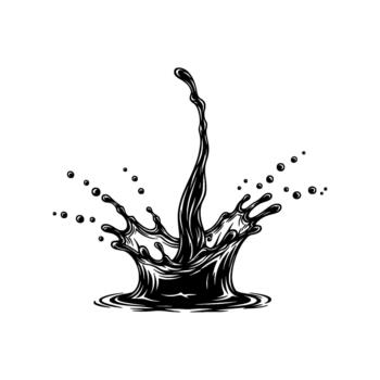 dinámica tinta chapoteo con alto contraste y detallado fluido dinámica capturado en un estilizado ilustración vector