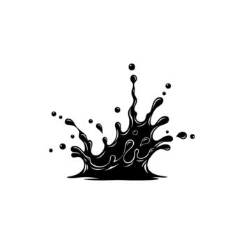 A dynamic ink splash with droplets flying in motion vector