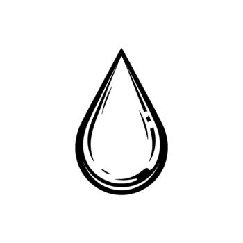 un estilizado ilustración de un soltero tinta soltar con sutil lustroso Destacar y curvo interno líneas vector