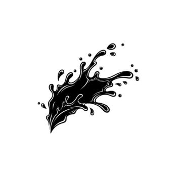 Dynamic liquid splash with droplets and artistic fluid motion isolated vector