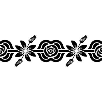 un continuo silueta frontera presentando estilizado rosas y resumen flores interconectado por limpiar líneas vector