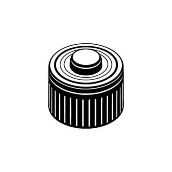 A minimalist illustration of a battery symbol with concentric circles and vertical lines vector