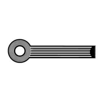 Abstract geometric featuring concentric circles and parallel lines extending horizontally vector