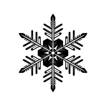 un muy detallado ilustración de un complejo seis puntiagudo copo de nieve silueta con intrincado derivación patrones aislado vector