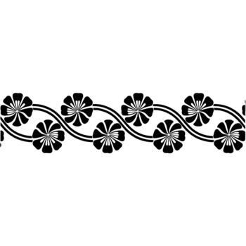 A flowing pattern featuring repeating stylized flowers connected by curved lines vector