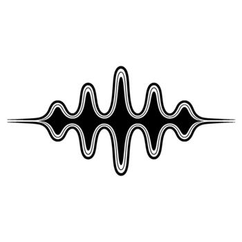 Striking abstract illustration resembling a stylized audio waveform with parallel lines and smooth undulating curves vector