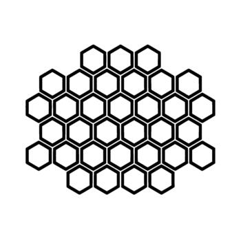 A featuring a cluster of interconnected hexagonal outlines vector