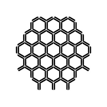 Geometric honeycomb pattern illustration with clean lines and a repeating hexagonal structure vector