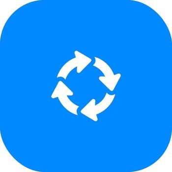 Minimalist Flat Style Circular Arrow Icon on Rounded Square Button vector